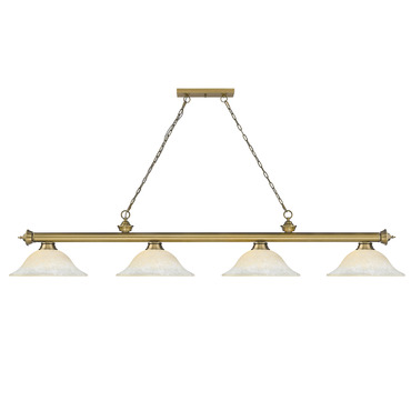 Cordon Linear Pendant with Flared Glass Shade | Z-Lite at Lightology Cordon Linear Pendant with Flared Glass Shade