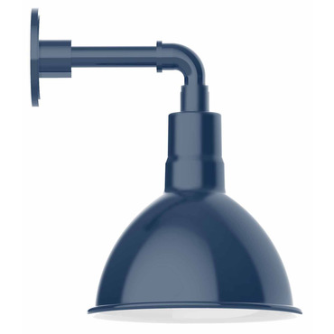 Deep Bowl Straight Arm Outdoor Wall Light
