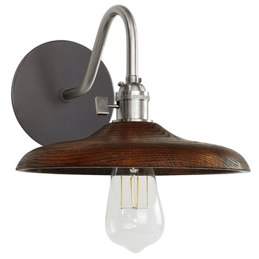 Uno Curved Arm Wood Wall Light