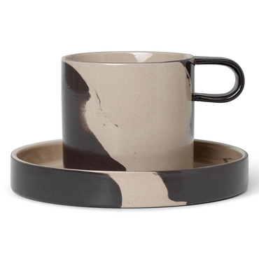 Inlay Cup With Saucer | Ferm Living at Lightology Inlay Cup With Saucer