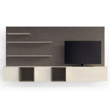 Spazio Media Wall Unit Composition with Shelves | Pianca at Lightology Spazio Media Wall Unit Composition with Shelves