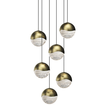 Grapes 6 Light Round Multi-Light Pendant | Sonneman at Lightology Grapes 6 Light Round Multi-Light Pendant