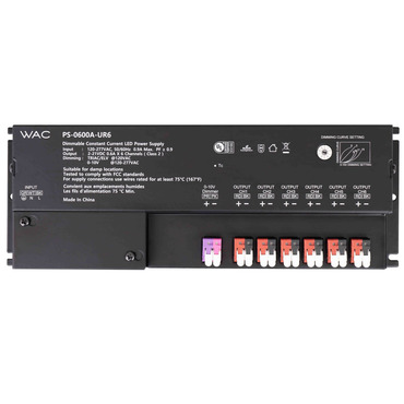 600MA 2-21VDC 75.6W Universal 6 Channel Remote Power Supply | WAC Lighting at Lightology 600MA 2-21VDC 75.6W Universal 6 Channel Remote Power Supply