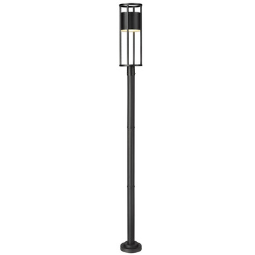 Luca Outdoor Post Light with Round Post/Stepped Base | Z-Lite at Lightology Luca Outdoor Post Light with Round Post/Stepped Base