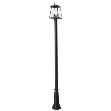 Broughton Outdoor Post Light with Round Post/Hexagon Base | Z-Lite at Lightology Broughton Outdoor Post Light with Round Post/Hexagon Base