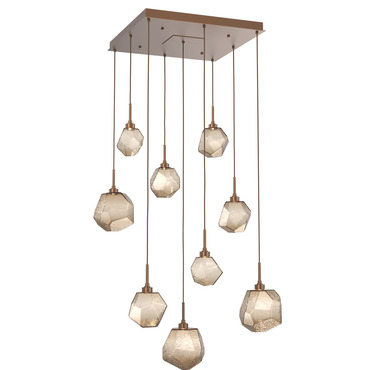 Gem 3000K Square Multi Light Pendant