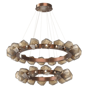 Gem 3000K Two Tier Radial Ring Chandelier