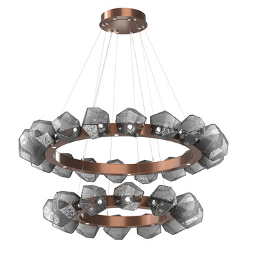 Gem 3000K Two Tier Radial Ring Chandelier
