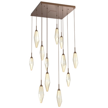Rock Crystal Square 3000K Multi Light Pendant | Hammerton Studio at Lightology Rock Crystal Square 3000K Multi Light Pendant