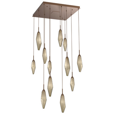 Rock Crystal Square 3000K Multi Light Pendant