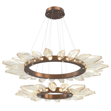 Rock Crystal Two Tier Radial Ring 3000K Pendant | Hammerton Studio at Lightology Rock Crystal Two Tier Radial Ring 3000K Pendant