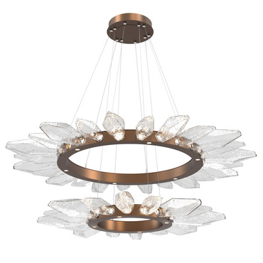 Rock Crystal Two Tier Radial Ring 3000K Pendant | Hammerton Studio at Lightology Rock Crystal Two Tier Radial Ring 3000K Pendant