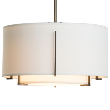 Exos Round Double Shade Pendant | Hubbardton Forge at Lightology Exos Round Double Shade Pendant
