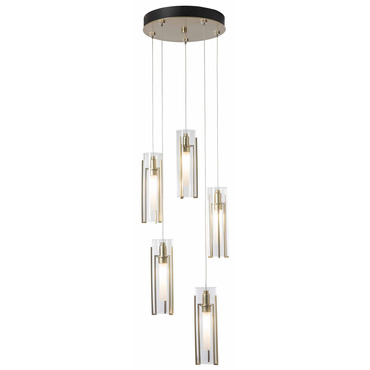 Exos 5 Light Multi Light Pendant | Hubbardton Forge at Lightology Exos 5 Light Multi Light Pendant