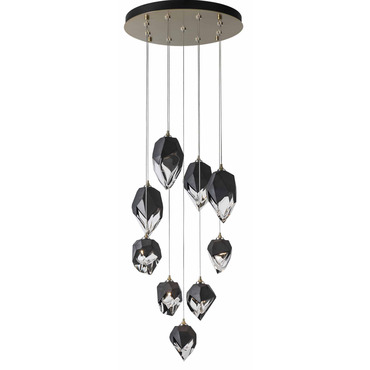 Chrysalis Mixed Shades Round 9 Light Pendant | Hubbardton Forge at Lightology Chrysalis Mixed Shades Round 9 Light Pendant