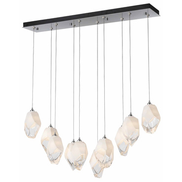 Chrysalis Large Shades Linear Multi Light Pendant | Hubbardton Forge at Lightology Chrysalis Large Shades Linear Multi Light Pendant