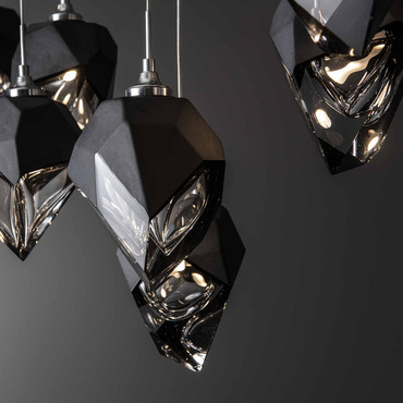 Chrysalis Large Shades Linear Multi Light Pendant | Hubbardton Forge at Lightology Chrysalis Large Shades Linear Multi Light Pendant