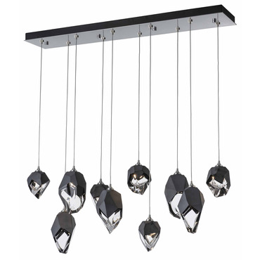 Chrysalis Mixed Shades Linear Multi Light Pendant | Hubbardton Forge at Lightology Chrysalis Mixed Shades Linear Multi Light Pendant