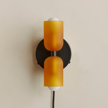 Chromatic Glass Up Down Plug-In Wall Sconce | In Common With at Lightology Chromatic Glass Up Down Plug-In Wall Sconce