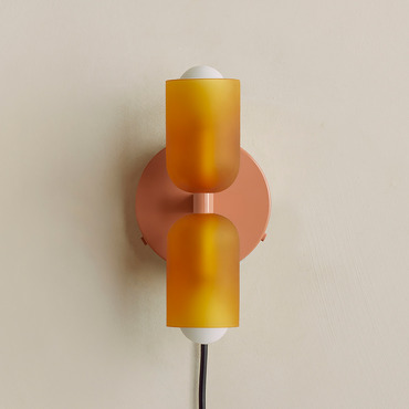 Chromatic Glass Up Down Plug-In Wall Sconce | In Common With at Lightology Chromatic Glass Up Down Plug-In Wall Sconce