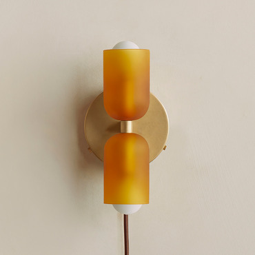 Chromatic Glass Up Down Plug-In Wall Sconce | In Common With at Lightology Chromatic Glass Up Down Plug-In Wall Sconce
