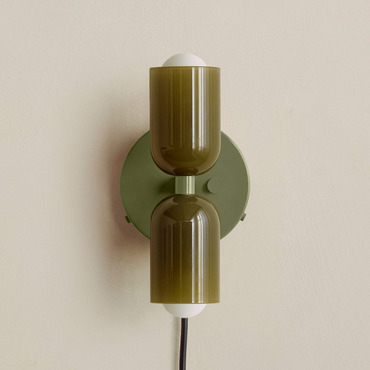 Chromatic Glass Up Down Plug-In Wall Sconce | In Common With at Lightology Chromatic Glass Up Down Plug-In Wall Sconce