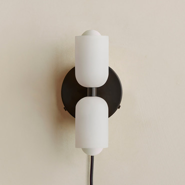 Chromatic Glass Up Down Plug-In Wall Sconce | In Common With at Lightology Chromatic Glass Up Down Plug-In Wall Sconce