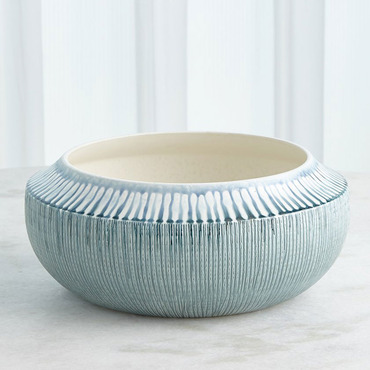 Lamb's Ear Striped Flair Bowl | Global Views at Lightology Lamb's Ear Striped Flair Bowl