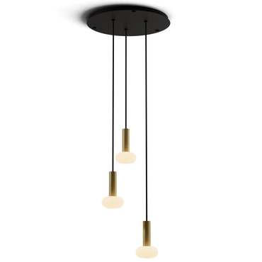 Combi Round Multi-Light Pendant with Glass Ball