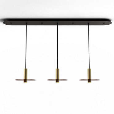 Combi Linear Multi-Light Pendant with Decorative Glass Plate