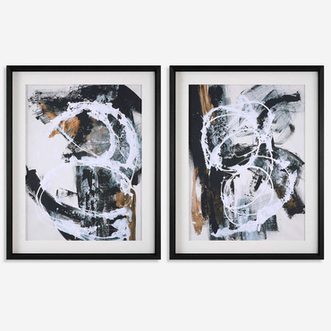 Winterland Abstract Prints, Set of 2