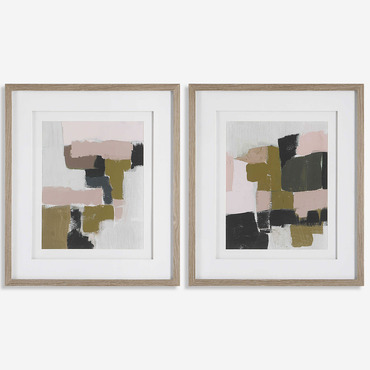 Color Block Abstract Art Set of 2 | Uttermost at Lightology Color Block Abstract Art Set of 2