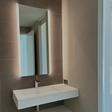 Classic L04I Vertical Double Long Edge Indirect LED Mirror | Matrix Mirrors at Lightology Classic L04I Vertical Double Long Edge Indirect LED Mirror