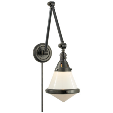 Gale Swing Arm Plug-in Wall Sconce | Visual Comfort Signature at Lightology Gale Swing Arm Plug-in Wall Sconce