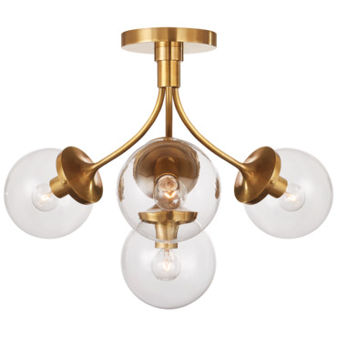 Prescott Semi Flush Ceiling Light | Visual Comfort Signature at Lightology Prescott Semi Flush Ceiling Light