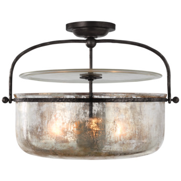 Lorford Lantern Semi Flush Ceiling Light | Visual Comfort Signature at Lightology Lorford Lantern Semi Flush Ceiling Light