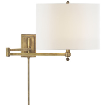 Hudson Swing Arm Plug-in Wall Sconce | Visual Comfort Signature at Lightology Hudson Swing Arm Plug-in Wall Sconce
