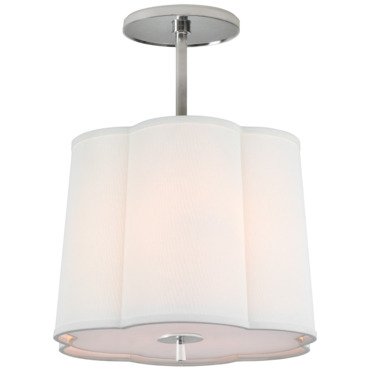 Simple Scallop Semi Flush Ceiling Light | Visual Comfort Signature at Lightology Simple Scallop Semi Flush Ceiling Light