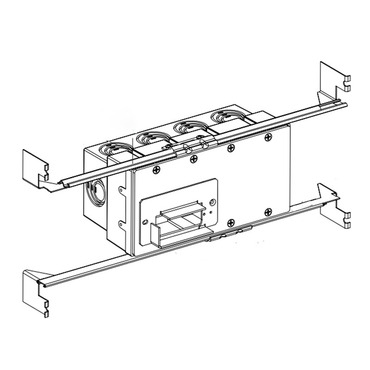 TruLine .5A Rectangle Feed with 4-Gang Junction Box | PureEdge Lighting at Lightology TruLine .5A Rectangle Feed with 4-Gang Junction Box