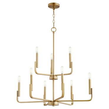 Tempo 2-Tier Chandelier | Quorum at Lightology Tempo 2-Tier Chandelier