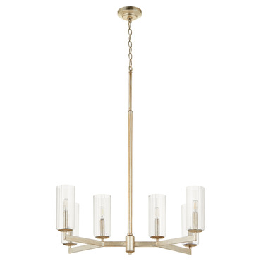 Merrick Chandelier with Fluted Glass Shades | Quorum at Lightology Merrick Chandelier with Fluted Glass Shades