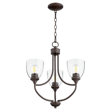 Enclave 3-Light Chandelier | Quorum at Lightology Enclave 3-Light Chandelier