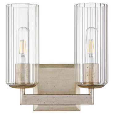 Merrick Bathroom Vanity Light with Fluted Glass | Quorum at Lightology Merrick Bathroom Vanity Light with Fluted Glass