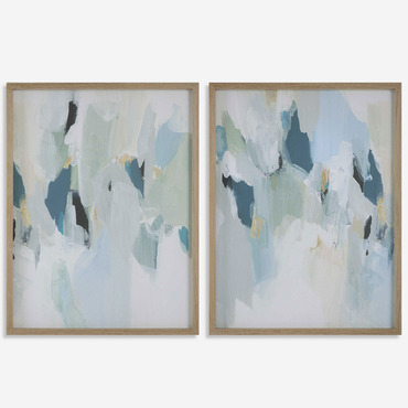 Seabreeze Framed Canvas Set of 2 | Uttermost at Lightology Seabreeze Framed Canvas Set of 2
