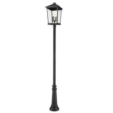 Beacon Outdoor Post Light with Round Post/Decorative Base