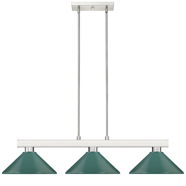 Cobalt Linear Metal Cone Shade Chandelier | Z-Lite at Lightology Cobalt Linear Metal Cone Shade Chandelier