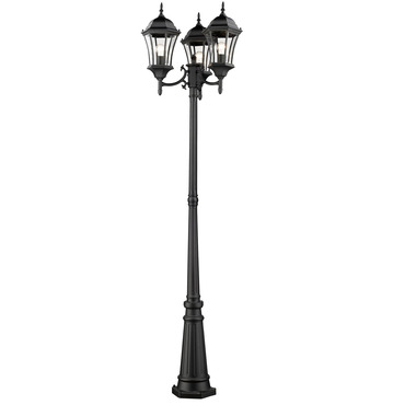 Wakefield 3 Outdoor Post Light with Round Post/Hexagon Base