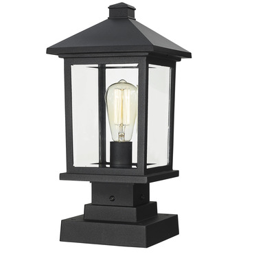 Portland Outdoor Pier Light with Square Stepped Base | Z-Lite at Lightology Portland Outdoor Pier Light with Square Stepped Base
