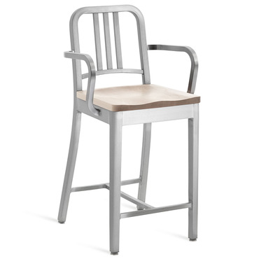 1104 Navy Collection Bar/ Counter Stool with Arms