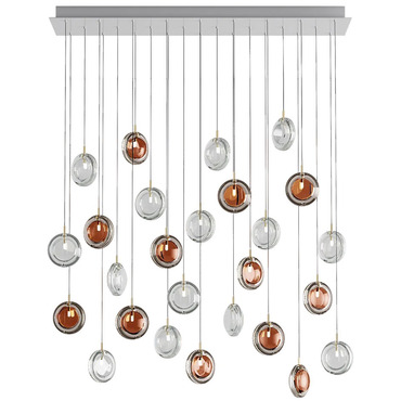 Lens Linear Multi Light Chandelier | Bomma at Lightology Lens Linear Multi Light Chandelier